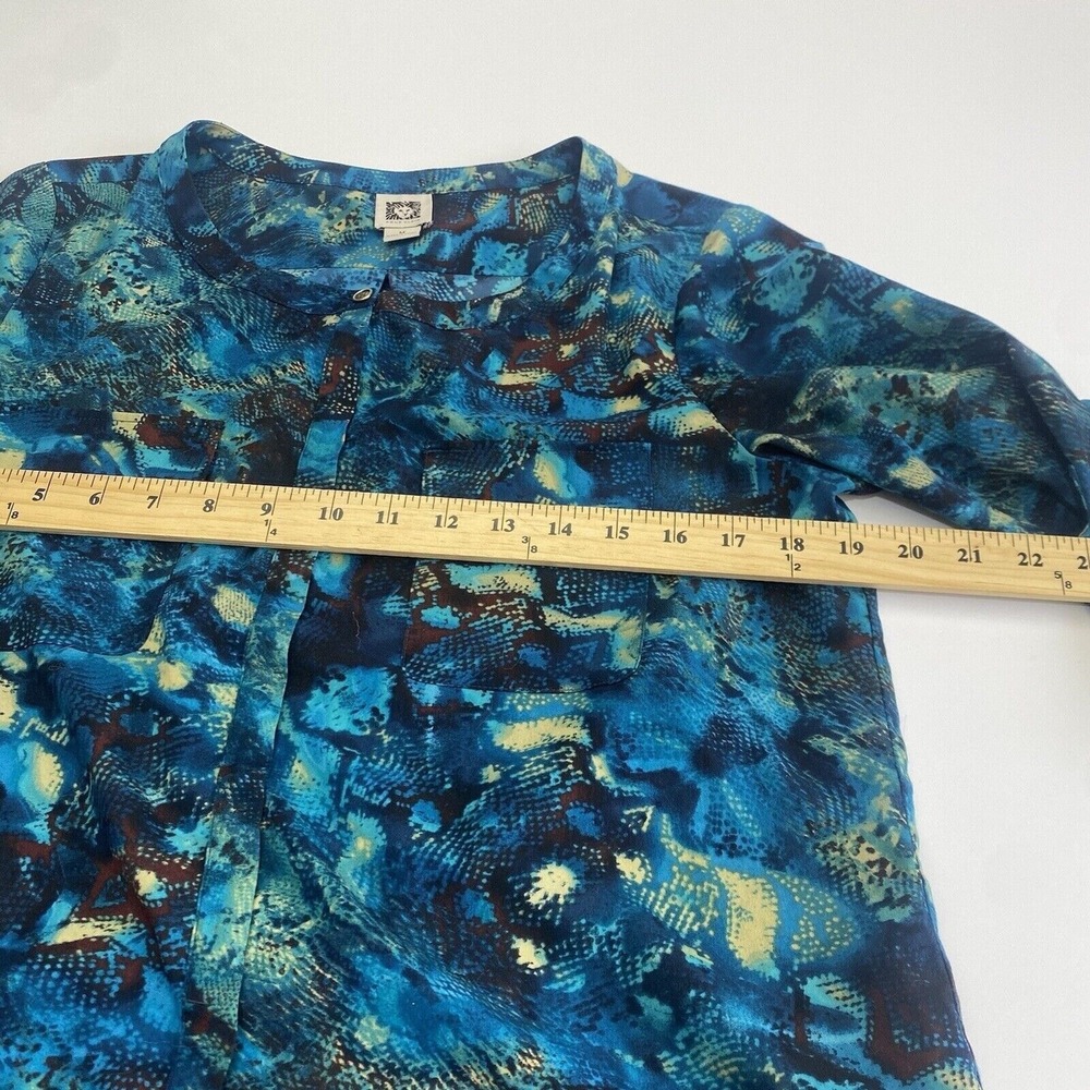 Anne Klein‎ Women's Size M Multicolor 3/4 Sleeve Shirt snake animal print Top - Picture 8 of 16